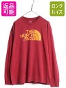 【7/15 555円OFFクーポン×P最大8倍!】 ノースフェイス プリント 長袖 Tシャツ メンズ L / 古着 The North Face アウトドア ロンT プリントT ロゴT クルーネック ロングスリーブ| 中古 ノース 長袖Tシャツ プリントTシャツ ロゴTシャツ ロングTシャツ ロゴプリント ワインレ