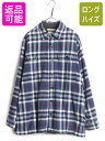 【7/10 26h限定10%OFFクーポン配布】 エルエルビーン チェック フランネル シャツ ジャケット メンズ L 古着 ネルシャツ 長袖シャツ フリース ...
