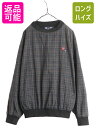 【5/6 10%OFFクーポン配布中!】 90s ポロ ゴルフ チェック コットン ジャケット メンズ L / 古着 POLO GOLF プルオーバー ブルゾン ウインドブレーカー メッシュ ライナー| 中古 90's 90年代 オールド RALPH LAUREN ラルフ クルーネック ポケット付き ワンポイント ロゴ刺繍