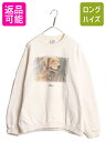 【7/13 24h限定555円OFFクーポン配布!】 90s USA製 ドッグ イラスト プリント スウェット メンズ XL 古着 90年代 オールド 犬 アー...