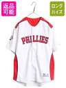 【7/8 最大半額SALE&ポイント5倍!!】 MLB オフィシャル TRUE FAN フィリーズ ベースボール シャツ メンズ L / 古着 ゲームシャツ ユ...