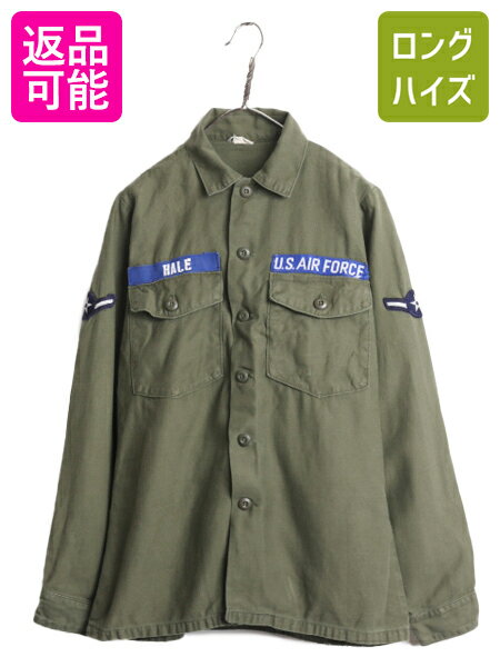 【1/5 20名様限定777円OFF&最大半額SALE】 70s 72年製 米軍実物 US AIR FORCE コットン サテン ユーティリティ シャツ メンズ M / ヴィンテージ ミリタリー アーミー シャツ袖 OG107| 古着 中古 70's 70年代 ビンテージ 米軍 軍物 USARMY 4th エアフォース ミリタリーシャツ