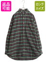 【7/9 最大半額SALE&ポイント5倍!!】 90s BIG SHIRT ラルフローレン オックスフォード チェック ボタンダウン シャツ メンズ L 古着 ...