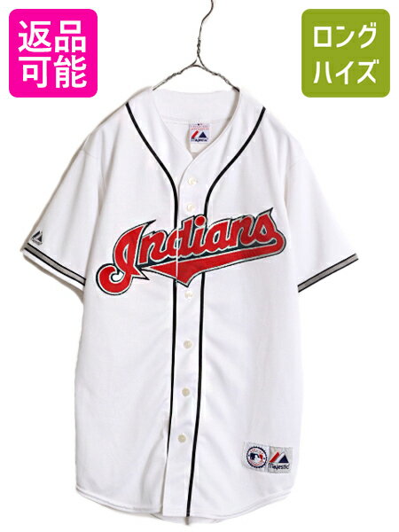 【6/2 10%OFFクーポン 23:59まで!】 MLB オフィシャル Majestic インディアンズ ベースボール シャツ ..