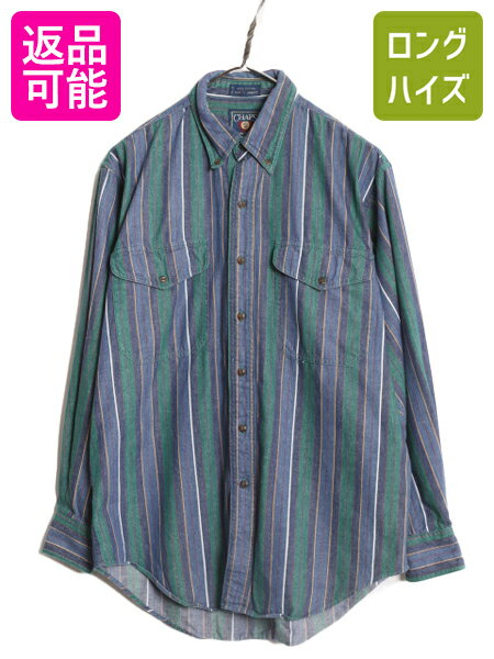80s チャップス ラルフローレン ストライプ 長袖 ボタンダウン シャツ メンズ M / 80年代 ヴィンテージ CHAPS 長袖シャツ BD マルチカラー| 古着 中古 80's ビンテージ ラルフ POLO RALPH LAUREN ポロ ストライプシャツ BDシャツ オックスフォード コットン ポケット付き