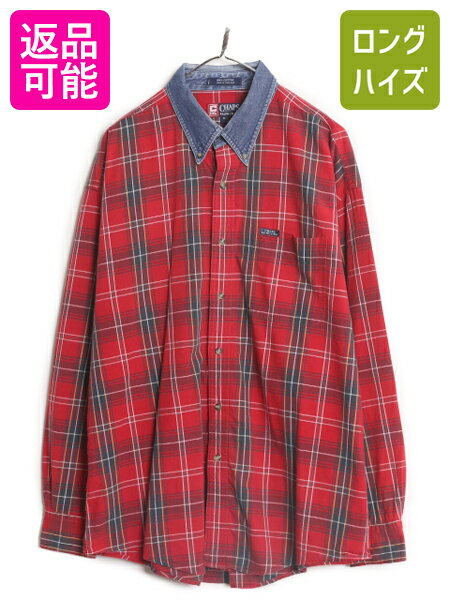 90s チャップス ラルフローレン チェック 長袖 ボタンダウン シャツ メンズ XL / 90年代