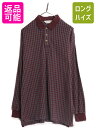 【7/8 最大半額SALE&ポイント5倍!!】 90s エディーバウアー 総柄 長袖 ポロシャツ メンズ M 90年代 オールド Eddie Bauer 長袖シャツ コットン 白タグ マルチカラー 総柄シャツ| 中古 90's エディバウアー 厚手 旧タグ 長袖ポロシャツ コットンシャツ 柄シャツ ヘビーウェイ