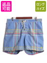 00s ポロ ラルフローレン チェック ショートパンツ メンズ L 古着 サーフ スイム ショーツ 短パン 海パン ライナー付き ナイロン コットン| 中古 00's 00年代 オールド POLO RALPH LAUREN 水着 半パン ハーフパンツ スイムパンツ ボードショーツ サーフパンツ ワンポイント