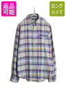 【7/9 最大半額SALE&ポイント5倍!!】 00s ラルフローレン チェック 3点留め ボタンダウン フランネル シャツ メンズ M / 古着 ポロ 長袖シ...