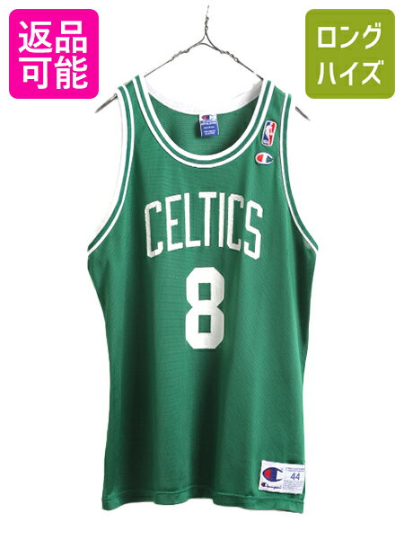 商品詳細 商品番号s-myd15y24n13 商品名90s USA製 NBA オフィシャル チャンピオン セルティックス メッシュ タンクトップ メンズ M 程/ 90年代 オールド Champion ユニフォーム 緑 商品説明アメリカで購入したUSEDの商品です。 90年代のオールド NBA オフィシャル Boston Celtics ボストン セルティックス メッシュタンプトップ(ゲームシャツ)です。 ボディは、Champion ( チャンピオン ) 1989年から1997年に渡り、NBAの公式サプライヤーとして 全球団のユニフォームにロゴを配することを許可された唯一のブランド 素材は、100% NYLON ( ナイロン ) 伸縮性のある通気性の良いメッシュ素材を使用しています。 希少な、MADE IN USA ( アメリカ製 ) 左胸にNBA公式ロゴ刺繍とチャンピオンロゴ( Cマーク )刺繍 フロントにNBA、人気チーム、セルティックスのプリントとナンバリング バックに1996年から2003年、2005年とセルティックスで活躍した アントワン・ウォーカー（Antoine Walker )の 背番号 8 のプリントとネーム セルティックス復帰後の2005年には、2試合だけ背番号88を付けています。 オールスター3回選出、マイアミヒート時代の2006年には 優勝に大きく貢献した名選手 グリーン × ホワイト の好配色セルティックスカラー そのままでももちろん、重ね着にもお勧め 着まわしの利く商品です。 ブランド情報1919年、ニューヨーク州ロチェスターで産声を上げ、アメリカンスポーツとキャンパスライフ の歴史と共に歩む。スポーツウェアだけでなく、カジュアルウェアとして 多くの人々に愛用され続け、現在に至るまで根強い人気を誇る。 カラーグリーン | ホワイト 生産国MADE IN USA ( アメリカ製 ) 状態説明 コンディション両脇に薄ヨゴレがあります。 それほど気にならない程度です（写真参照） それ以外は多少の使用感がある程度で 特に表記する所のない非常に良い状態です。 サイズ 表記サイズ44 メンズ M 程 (実寸をご確認ください) 着丈66cm【バック襟付け根からの計測】 身幅55cm【脇下で計測】 肩幅30cm 補足（計測は全て平置きでの計測になります。多少の誤差はご了承下さい） サイズの測り方についてはこちら 【当店について】 当店の商品は、 国内の買い取りなどは行なわず、私たちが直接アメリカから買い付けてきた 新品 デッドストック 等の US古着、インポート オンリーの商品です 靴 鞄 帽子 ファッション 小物 などの全身コーディネートできる物 春服 夏服 春夏 秋冬、秋服、冬服 など様々な季節 オシャレ おしゃれ かわいい カワイイ かっこいい 流行 トレンド 旬 シンプル インパクト カジュアル フォーマル ストリート 定番 人気 など様々なスタイルに対応できる商品 特に アメリカン カジュアル ( アメカジ ) ストリート アウトドア ワーク ミリタリー と言った機能性 に優れ 長く愛用できる物を幅広く取り揃えています 大切な人の 贈り物 ( ギフト ) 誕生日 母の日　父の日　敬老の日　クリスマス ハロウィン バレンタイン　就職祝い 入学祝い 進学祝い 結婚祝い にもお使い頂ける、心のこもった 1点物 もお探しいただけます ひとつひとつ厳選した幅広いジャンルの商品お楽しみください。 注意事項 商品について一見して分かる目立つヨゴレやダメージは商品画像や商品説明に記載はしていますが 着用に支障が無いと判断した物や裏側等の着用時見えない場所、古着慣れされている方 なら問題無い範囲内と判断したヨゴレ、小さなダメージの説明は省いている場合があります。 (その様な場合でもこちらの判断で良品、美品と記載している物もあります) 見えない場所や細かいヨゴレ、ダメージの気になる方はご購入前に必ずご相談下さい。 サイズについては多少の誤差はご了承願います。 撮影時の光や環境、ご使用のブラウザによって実際の色と異なる場合があります。 写真と商品説明文を確認して、少しでも気になる点があれば必ずご入札前にご質問下さい。 ご質問についてサイズ感については着用される方によって変わってきますので 「身長　〜cmですがサイズ感はどうですか？」等のご質問にはお答え出来ません。 お手持ちの服や靴等で比較してご検討下さい。 お値下げは基本的にお受けしておりません。 上記の様なご質問にはお答えしかねますので予めご了承下さい。 在庫について商品は全て、実店舗や他サイトでも販売しております。 在庫連動は随時行っておりますが、まれにご落札いただいた後で商品の品切れがわかる場合がございます。 その際は早急にご連絡させていただきます。 誠に申し訳ございませんが何卒ご理解のほど宜しくお願い致します。 同梱について当店で落札頂いた商品は全て同梱可能です。 落札日が異なる場合は最初の落札時にその旨をご連絡下さい。 同日落札の場合も複数落札頂いた旨をお知らせ下さい。 返品について古着は現状販売の為、返品やクレームはお受け出来ません。 落札後のキャンセルもお受け出来ませんので、ご了承頂ける方のご入札をお願い致します。 used品、ビンテージ品にご理解無い方や神経質な方のご入札はお控え下さい。 ご連絡、ご入金について落札から3日以内にご連絡、5日以内にご入金頂けない場合はキャンセルとさせて頂きます。 上記の様な場合ですと、落札者都合の削除となりますので非常に悪いの評価が付きます。 ご注意下さい。 営業時間についてAM11：00〜PM18：00 上記時間内でもお問い合わせにお答え出来ない場合もあります。 急遽お休みを頂く場合もございますので気になる点はお早めにご質問下さい。 前もってお休みをお知らせ出来る場合は自己紹介欄等に記載させて頂きますのでご確認下さい。