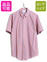 【マラソン28h限定10%OFFクーポン&P5倍】 ブルックスブラザーズ チェック 半袖 ボタンダウン シャツ メンズ L / Brooks Brothers SLIM FIT ピマ コットン ノーアイロン マルチカラー| 古着 中古 ブルックス 半袖シャツ ワイシャツ Yシャツ ボタンダウンシャツ コットンシャ
