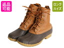 【7/4 最大半額SALE&ポイント5倍!!】 USA製 エルエルビーン 6ホール ビーン ブーツ レディース 24cm / LLBEAN レースアップ 8インチ LLビーン 2トーン アウトドア レインブーツ| 中古 アメリカ製 米国製 ビーンブーツ ハンティング 本革レザー ラバー ブラウン ダークブラウ