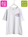 【7/15 555円OFFクーポン×P最大8倍!】 90s USA製 チャンピオン オーバー プリント 半袖 Tシャツ メンズ XL オールド Champion シングルステッチ 大きいサイズ バックプリント 灰| 中古 90's 90年代 アメリカ製 ヘビーウェイト 半袖Tシャツ ロゴTシャツ スクリプト ロゴ 目