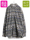 【7/9 最大半額SALE&ポイント5倍!!】 90s コロンビア 総柄 フランネル ボタンダウン シャツ メンズ XXL 程/ オールド Columbia 長...