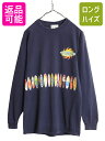 【7/15 555円OFFクーポン×P最大8倍!】 00s USA製 ディズニー オフィシャル キャラクター サーフ プリント 長袖 Tシャツ レディース M ...