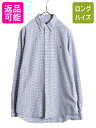 【7/9 最大半額SALE&ポイント5倍!!】 ラルフローレン チェック オックスフォード 長袖 ボタンダウン シャツ メンズ L / ポロ 長袖シャツ ワンポ...