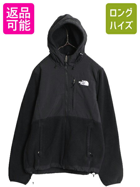 ノースフェイス フード付き デナリ ジャケット レディース S The North Face Denali フリース パーカー フルジップ アウトドア ブルゾン 黒| 中古 ノース ブラック フリースジャケット デナリジャケット ジャンパー ジップアップ ポーラテック ワンポイント ジップインジップ