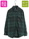 【マラソン限定400円OFFクーポン&P5倍!】 90s OLD GAP チェック ヘビー フランネル シャツ メンズ L / 90年代 オールド ギャップ コットン 長袖シャツ ネルシャツ 紺タグ ツートン| 古着 中古 90's オールドギャップ ブラック グリーン 旧タグ フランネルシャツ ヘビーウェ
