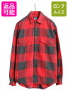 【マラソン限定400円OFFクーポン&P5倍!】 90s OLD GAP チェック ヘビー フランネル シャツ メンズ M 程 古着 オールド ギャップ 長袖シャツ ポケット付き ネルシャツ ツートン 黒 赤| 中古 90's 90年代 オールドギャップ 紺タグ 旧タグ レッド ブラック ネル フランネルシャ