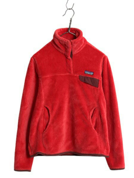 11年製 パタゴニア リツール スナップT プルオーバー ジャケット レディース S / 古着 Patagonia フリース アウトドア ブルゾン ハイネック| 中古 フリースジャケット ジャンパー パイル 毛足 POLARTEC ポーラテック ワンポイント ロゴ刺繍 胸ポケット シンプル レッド USED