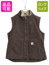 【6/25 10名様限定10%OFFクーポン!!】 US企画 カーハート モックネック ダック ベスト レディース M 古着 CARHARTT ワーク 裏 フリ...