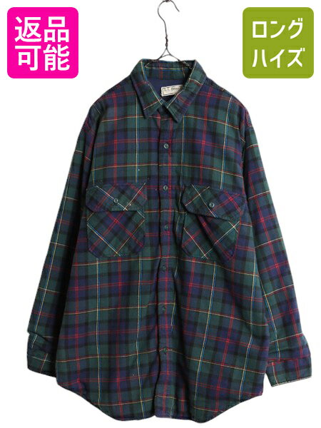 80s USA製 エルエルビーン チェック フランネル シャツ メンズ L ヴィンテージ LLBEAN 中綿 キルティング ライナー ネルシャツ ジャケット| 古着 中古 80年代 80's アメリカ製 ビンテージ LLビーン シャツジャケット 長袖シャツ フランネルシャツ ライナー付き ポケット付き