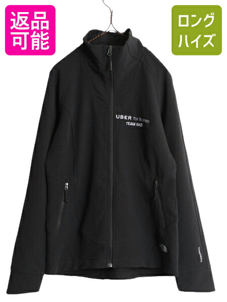 【6/18 ご愛顧感謝デーP最大4倍!】 US企画 ノースフェイス ソフトシェル ジャケット レディース S / The North Face WIND WALL 防風 フルジップ ジャンパー ブルゾン 企業 黒| 古着 中古 日本未発売 ブラック アウトドア 企業物 ハイネック スムース ストレッチ ジップアッ