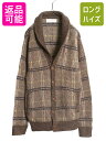 【5/1 24h限定10%OFF&P3倍!】 80s La Salina ショールカラー シェットランド ウール ニット カーディガン メンズ XL 小さめ L...