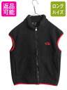 【7/13 24h限定555円OFFクーポン配布!】 90s USA製 ノースフェイス フリース ベスト レディース M 古着 黒 オールド 重ね着 ジップアップ 前開き アウトドア ハイネック ツートン| 中古 ブラック 90's 90年代 アメリカ製 米国製 フリースベスト ノースリーブ ワンポイント