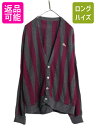 【5/11 最大半額SALE&P5倍!】 ラコステ ストライプ ニット カーディガン メンズ L 程/ LACOSTE 羽織り 重ね着 前開き アクリル セータ...