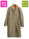 【7/10 26h限定10%OFFクーポン配布】 イギリス製 New&Lingwood ウール ロング チェスター コート メンズ S 程 古着 襟 ベロア テ...