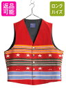 90s USA製 ペンドルトン ネイティブ ボーダー ラグ べスト メンズ XL 古着 PENDLETON HIGH GRADE WESTERN WEAR 前開...