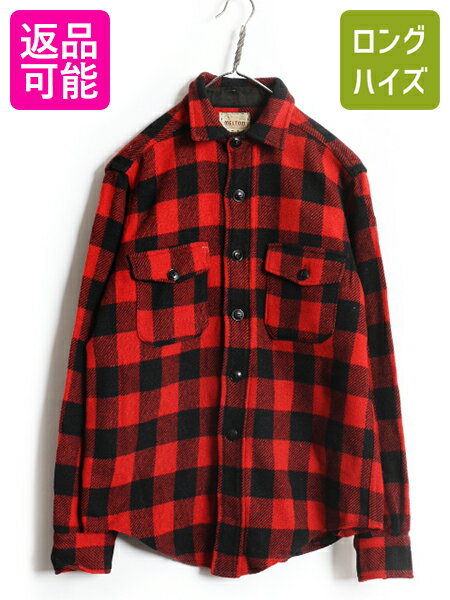 【2/23 18時~5名様限定1000円OFF】 60s MELTON ブロック チェック 長袖 CPO ウール シャツ メンズ M 程 / 古着 ヴィンテージ メルトン ジャケット ヘビーウェイト 長袖シャツ | 中古 60's 60年代 ビンテージ CPOシャツ ウールシャツ チェックシャツ ブロックチェック ポケッのサムネイル