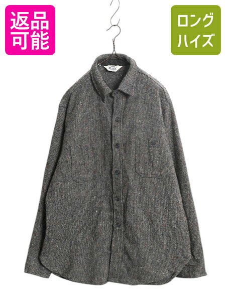 70s USA製 ウールリッチ CPO ウール シャツ メンズ L 程 ヴィンテージ 白タグ ジャケット 厚手 ポケット付き グレー ミックスカラー ネップ| 古着 中古 70年代 70's アメリカ製 米国製 WOOLRICH ビンテージ ヘビーウェイト 長袖シャツ CPOシャツ シャツジャケット 無地 灰のサムネイル