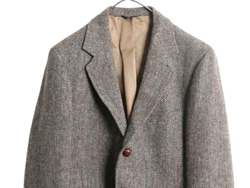 80s USA製 ハリスツイード テーラード ジャケット メンズ L 程/ 古着 80年代 旧タグ ヴィンテージ ウール ツイード ブレザー マルチカラー| 中古 80's ビンテージ アメリカ製 Harris Tweed テーラードジャケット ツイードジャケット ウールジャケット トラッド アメカジ