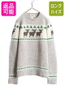 【7/9 最大半額SALE&ポイント5倍!!】 80s USA製 エルエルビーン ノルディック ウール ニット セーター メンズ M / 古着 ヴィンテージ L...