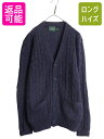【5/1 24h限定10%OFF&P3倍!】 90s J CREW ケーブル ニット カーディガン メンズ M オールド ジェイクルー 巨人タグ ウール セータ...