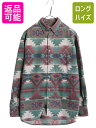 【7/10 26h限定10%OFFクーポン配布】 90s カベラス ネイティブ 総柄 シャモア クロス 3点留め ボタンダウン 長袖 シャツ メンズ M / 9...
