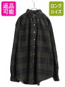 【7/10 26h限定10%OFFクーポン配布】 90s エルエルビーン チェック コーデュロイ 長袖 ボタンダウン シャツ メンズ L オールド LLBean...