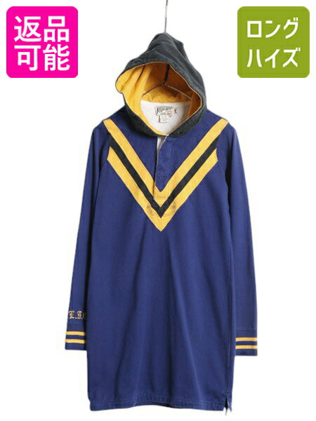 ラグビー ラルフローレン フード付き 長袖 ラガーシャツ ワンピース レディース M / 古着 ポロ ラグビー パーカー ミニ丈 ひざ上丈 ワンピ| 中古 RU...