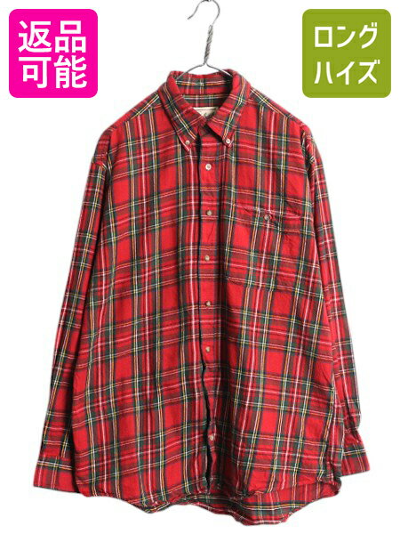 90s ウールリッチ チェック ボタンダウン フランネル シャツ メンズ L 古着 90年代 オールド Woolrich ネルシャツ 長袖シャツ マルチカラー| 中古 90's ネル フランネルシャツ チェックシャツ ボタンダウンシャツ コットン コットンシャツ カジュアルシャツ ポケット付き BD