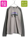 【7/8 最大半額SALE&ポイント5倍!!】 US企画 パタゴニア プリント ライトウェイト スウェット メンズ L 古着 19年製 Patagonia アウトドア フィッツロイ バイソン 裏起毛 ロンT| 中古 日本未発売 スエット トレーナー ベースボール 長袖Tシャツ プリントTシャツ スウェット