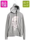 【6/26 マラソン限定クーポン&P5倍!】 ノースフェイス プリント スウェット フード パーカー レディース XS 灰 The North Face プルオーバー 裏起毛 トレーナー ツートン グレー| 古着 中古 アウトドア ロゴ スエット スウェットパーカー プリントパーカー フードパーカー