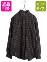 【マラソン限定400円OFFクーポン&P5倍!】 90s ポロ ラルフローレン ライト フランネル シャツ メンズ L / オールド タッタソール チェック 長袖シャツ ネルシャツ ポケット付き 黒| 古着 中古 90's 90年代 POLO RALPH LAUREN ブラック フランネルシャツ チェックシャツ コッ
