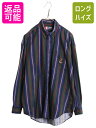 90s チャップス ラルフローレン ストライプ 長袖 ボタンダウン シャツ メンズ L / 古着 オールド ポロ コットン ポケット付き マルチカラー| 中古 ...