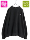 【7/13 24h限定555円OFFクーポン配布!】 ノースフェイス ワンポイント スウェット レディース XL 古着 The North Face トレーナー クルーネック 裏起毛 ロゴ 刺繍 大きいサイズ 黒| 中古 ブラック スエット スウェットシャツ スウェットトレーナー ロゴスウェット シンプル