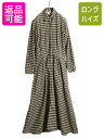 【7/7 最大半額SALE&ポイント5倍!!】 00s オービス チェック フランネル ロング シャツ ワンピース レディース M 古着 オールド ネルシャツ アウトドア ロング丈 プルオーバー| 中古 00's 00年代 ギンガムチェック ロングワンピース チェックワンピース シャツワンピース フ