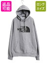 ノースフェイス プリント スウェット フード パーカー メンズ М / 古着 アウトドア プルオーバー 裏起毛 トレーナー 薄手 グレー シンプル| 中古 Th...