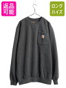 US企画 カーハート ポケット付き クルーネック スウェット メンズ М / 古着 裏起毛 トレーナー ワンポイント ロゴ ミッドウェイト グレー| 中古 CA...