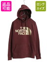 ノースフェイス プリント スウェット フード パーカー レディース M / 古着 アウトドア プルオーバー トレーナー 薄手 裏起毛 バーガンディ| 中古 Th...